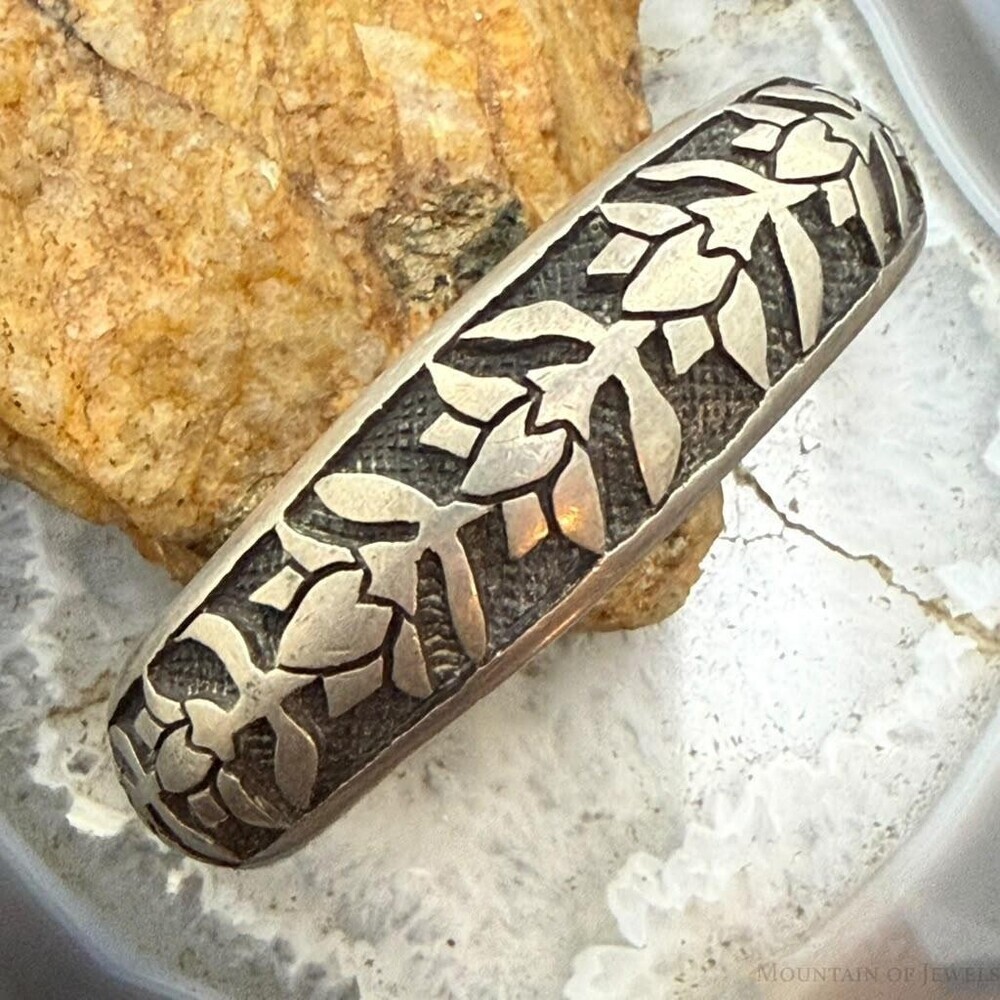 Vintage T.Dobbs Silver Floral Overlay Bracelet For Women